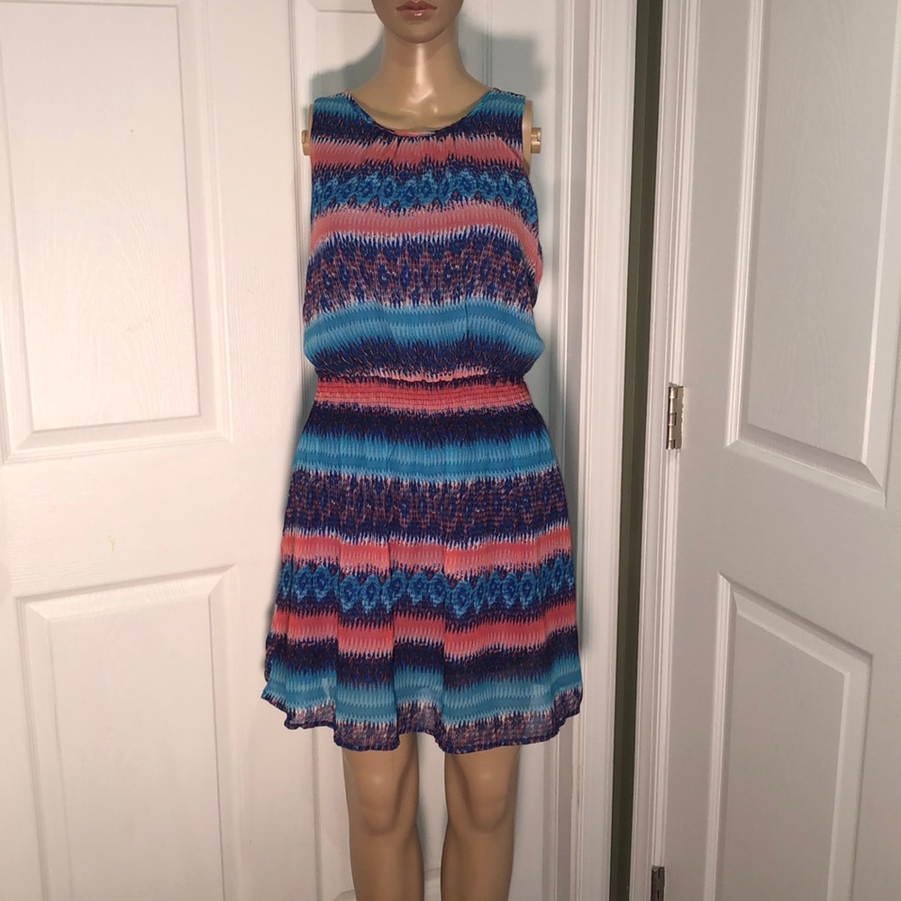 Fun & Flirt by Japna Blue Print Dress. NWT.  S